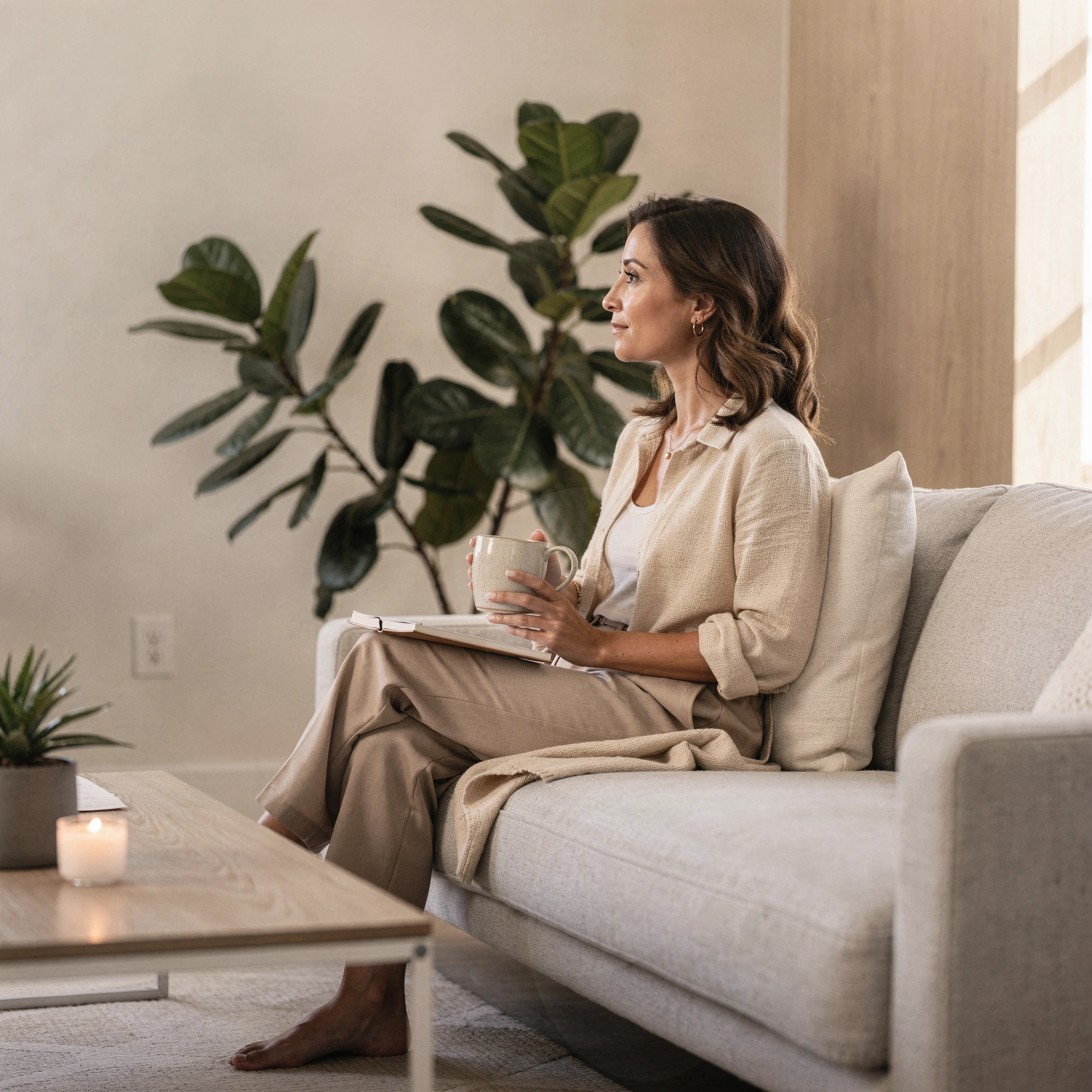 Therapist in Reseda, CA – client seated in a welcoming therapy office at Uriel Behavioral Wellness
